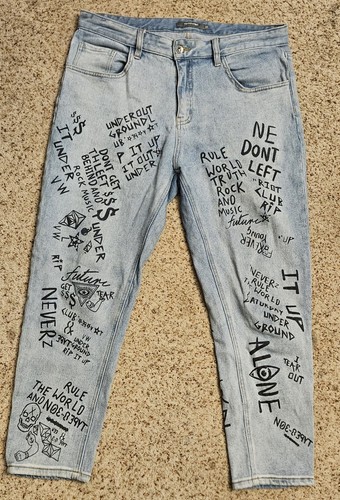 Pantaloni jeans graffiti - , kilo